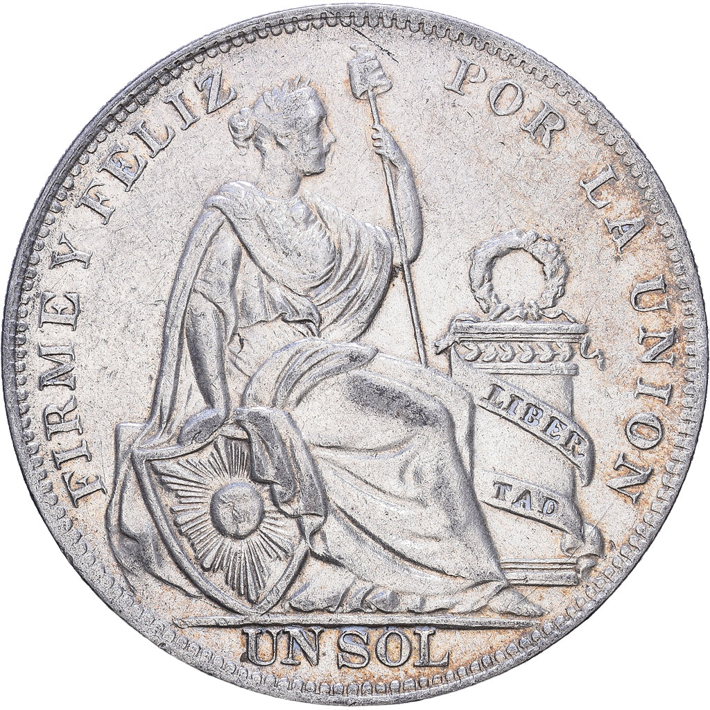 Peru, 1 Sol, 1934, Lima, Silver, EF(40-45), KM:218.2