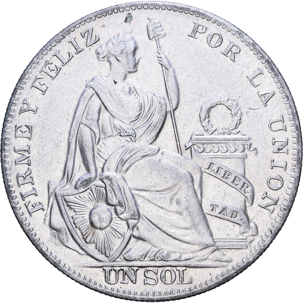 Peru, 1 Sol, 1934, Lima, Silver, AU(50-53), KM:218.2