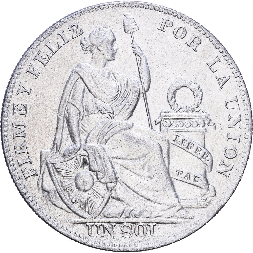 Peru, 1 Sol, 1934, Lima, Silver, AU(50-53), KM:218.2