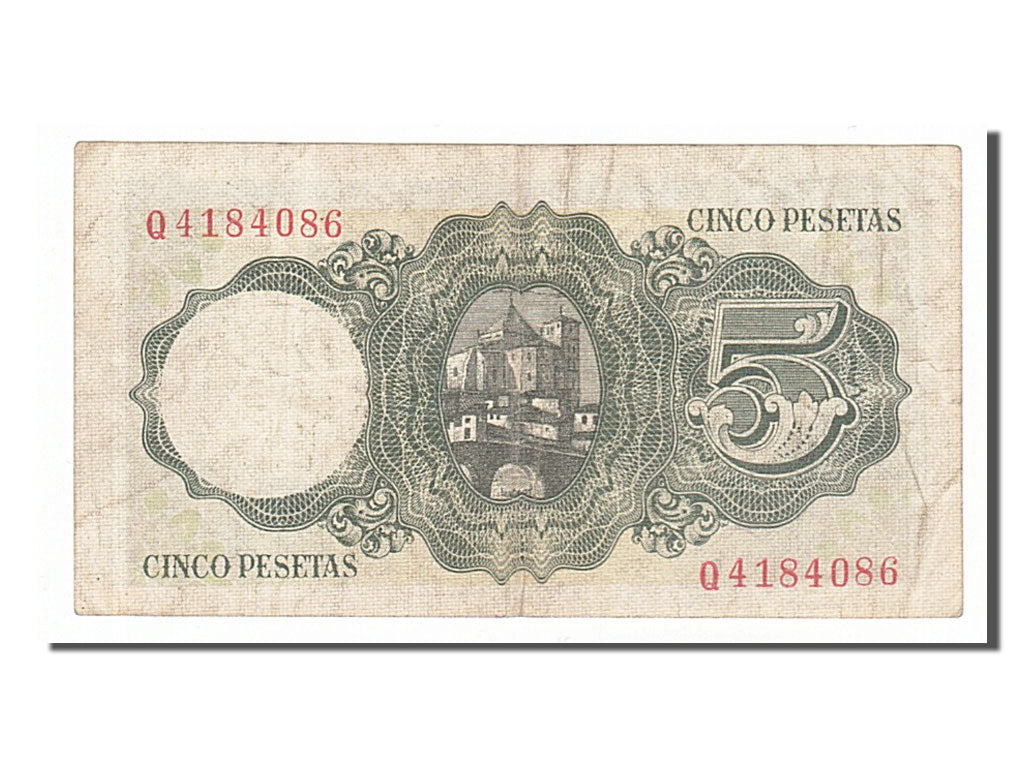 Geldschein, Spanien, 5 Pesetas, 1951, 1951-08-16, SS
