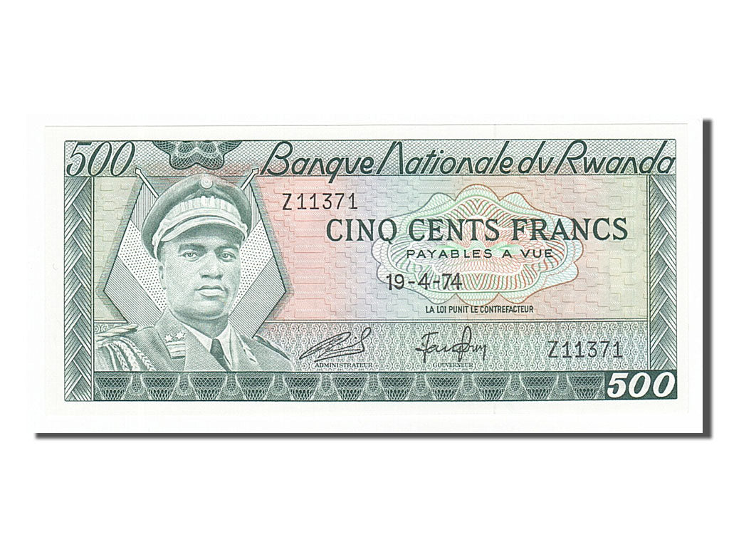 Banknote, Rwanda, 500 Francs, 1974, 1974-04-19, UNC(65-70)