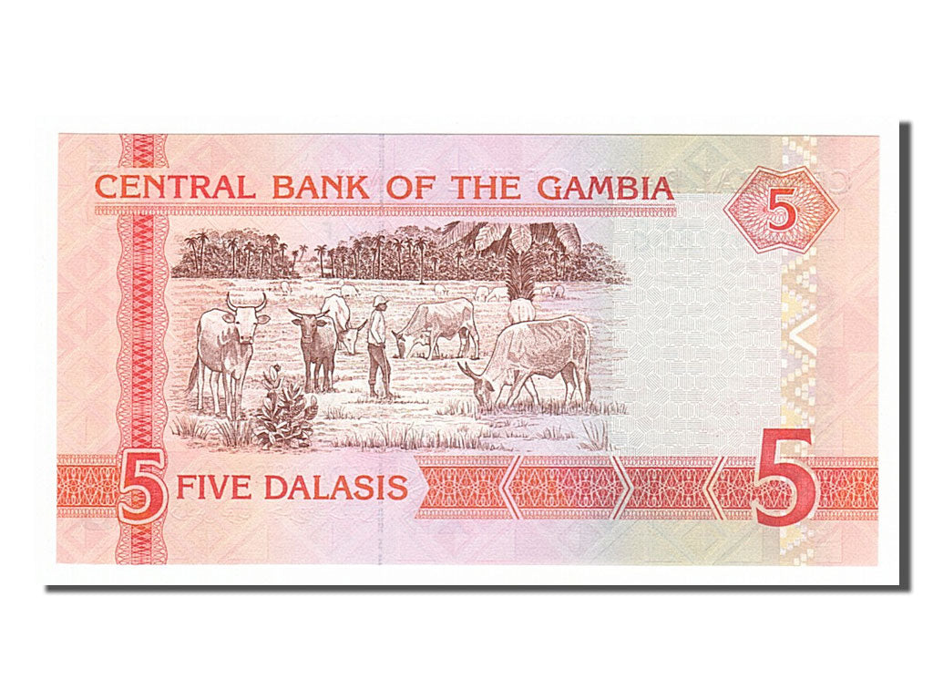 Banknot, Gambia, 5 Dalasis, 2001, UNC(65-70)