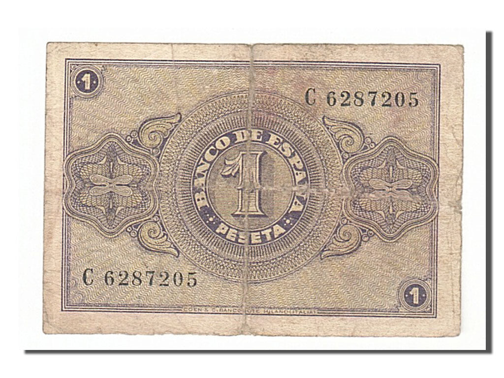 Billete, 1 Peseta, 1937, España, 1937-10-12, BC