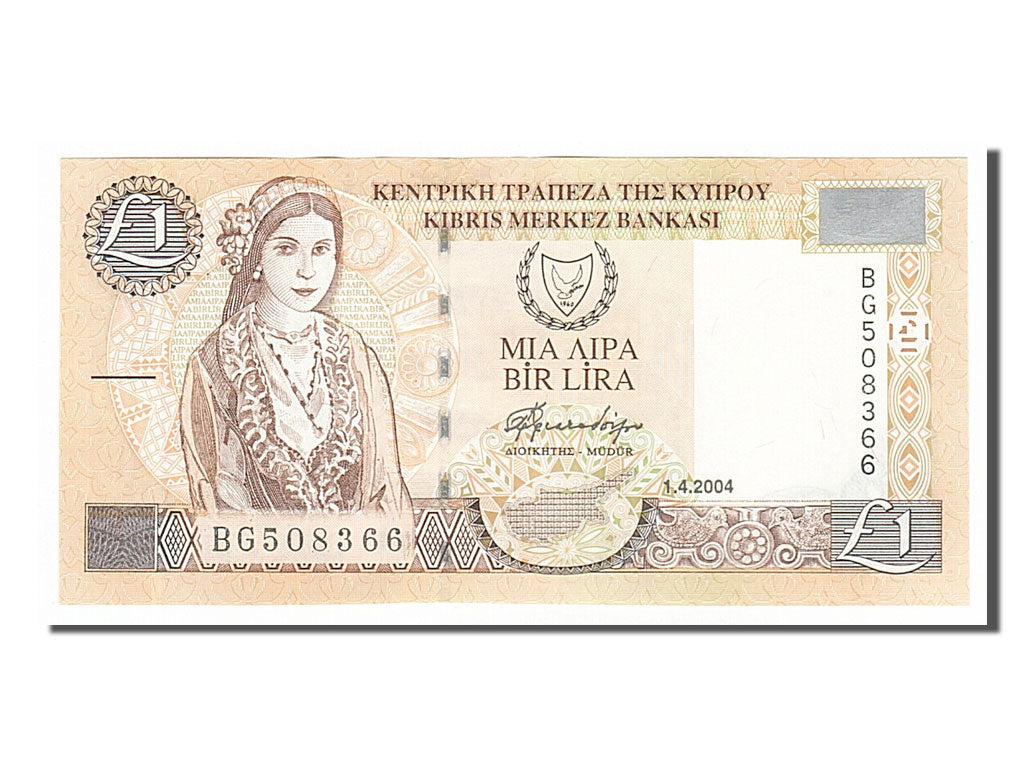 Banknote, Cyprus, 1 Pound, 2004, 2004-04-01, UNC(65-70)