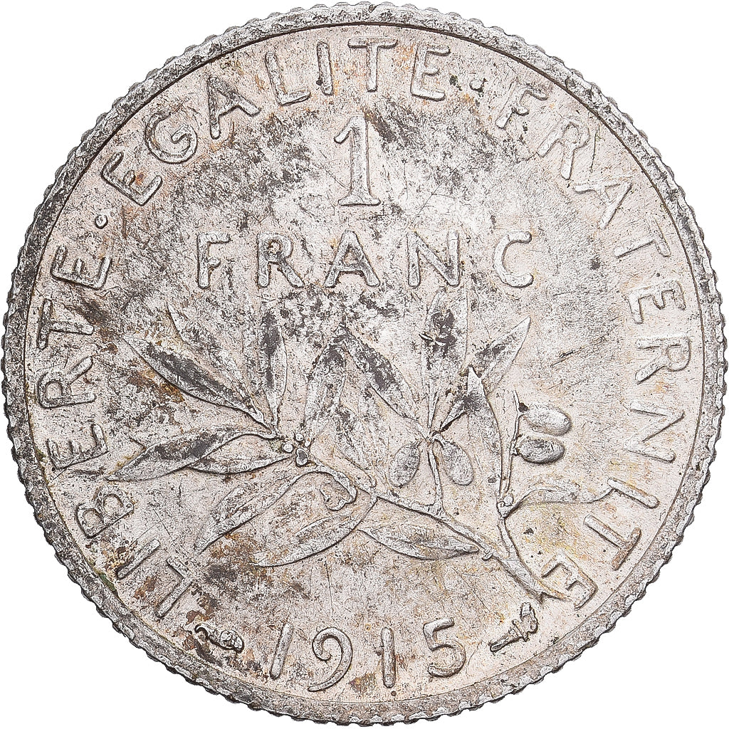 Francia, Franc, Semeuse, 1915, Paris, Plata, MBC, Gadoury:467, KM:844.1
