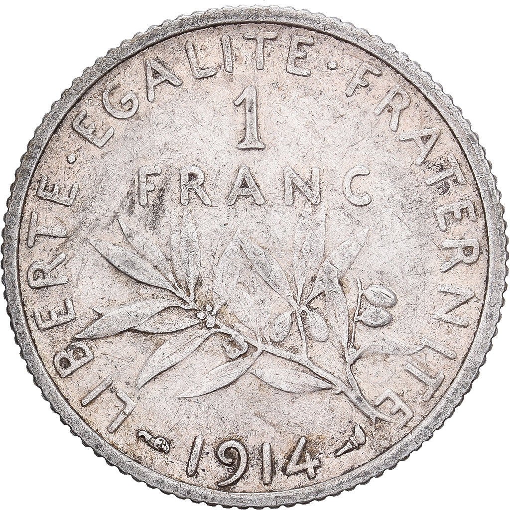 Francia, Franc, Semeuse, 1914, Paris, Plata, MBC, Gadoury:467, KM:844.1