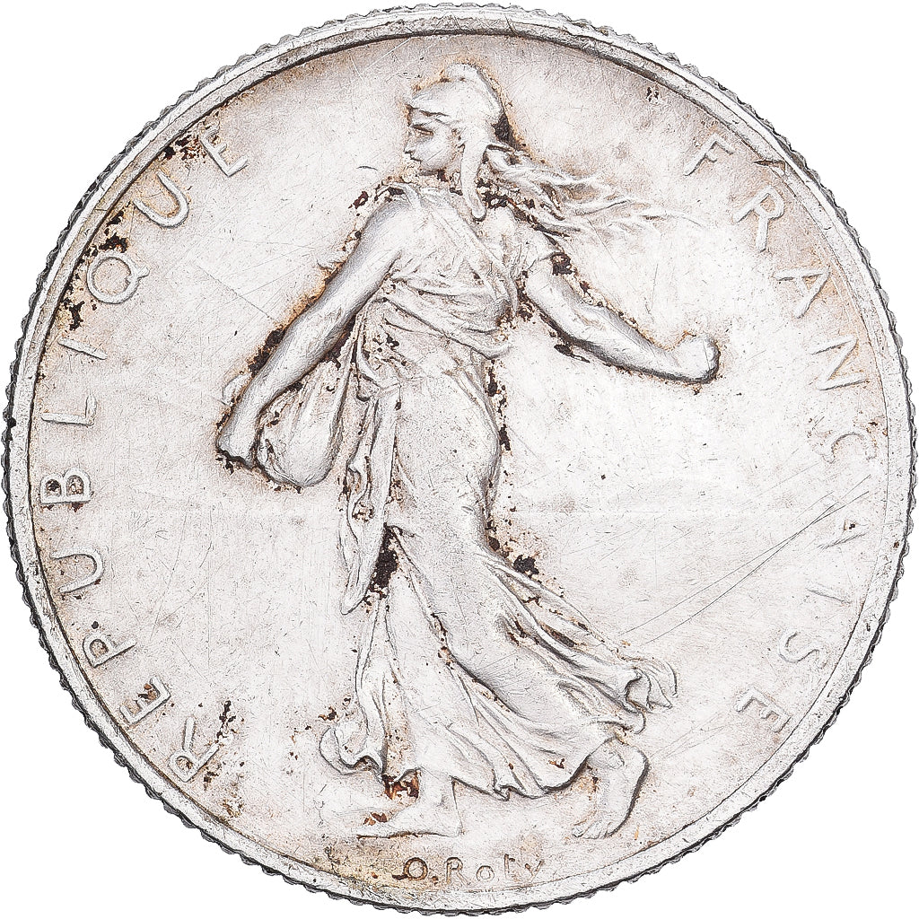 Francja, 2 Francs, Semeuse, 1916, Paris, Srebro, EF(40-45), Gadoury:532