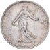 França, 2 Francs, Semeuse, 1917, Paris, Prata, EF(40-45), Gadoury:532, KM:845.1
