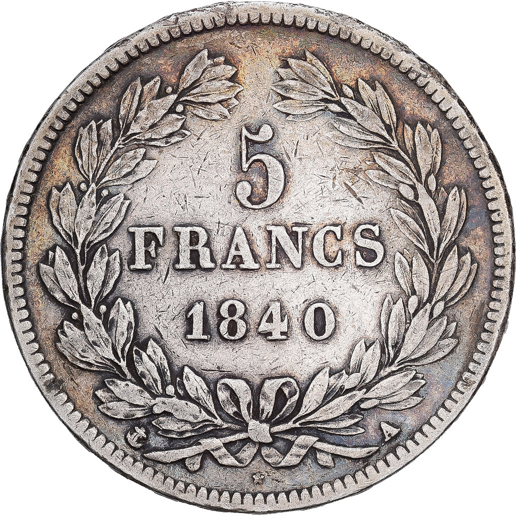 Frankreich, Louis Philippe I, 5 Francs, 1840, Paris, Silber, S+, Gadoury:678