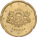 Letónia, 20 Euro Cent, 2014, Stuttgart, Latão, MS(60-62), KM:154