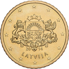 Latvia, 50 Euro Cent, 2014, Stuttgart, Brass, MS(60-62), KM:155
