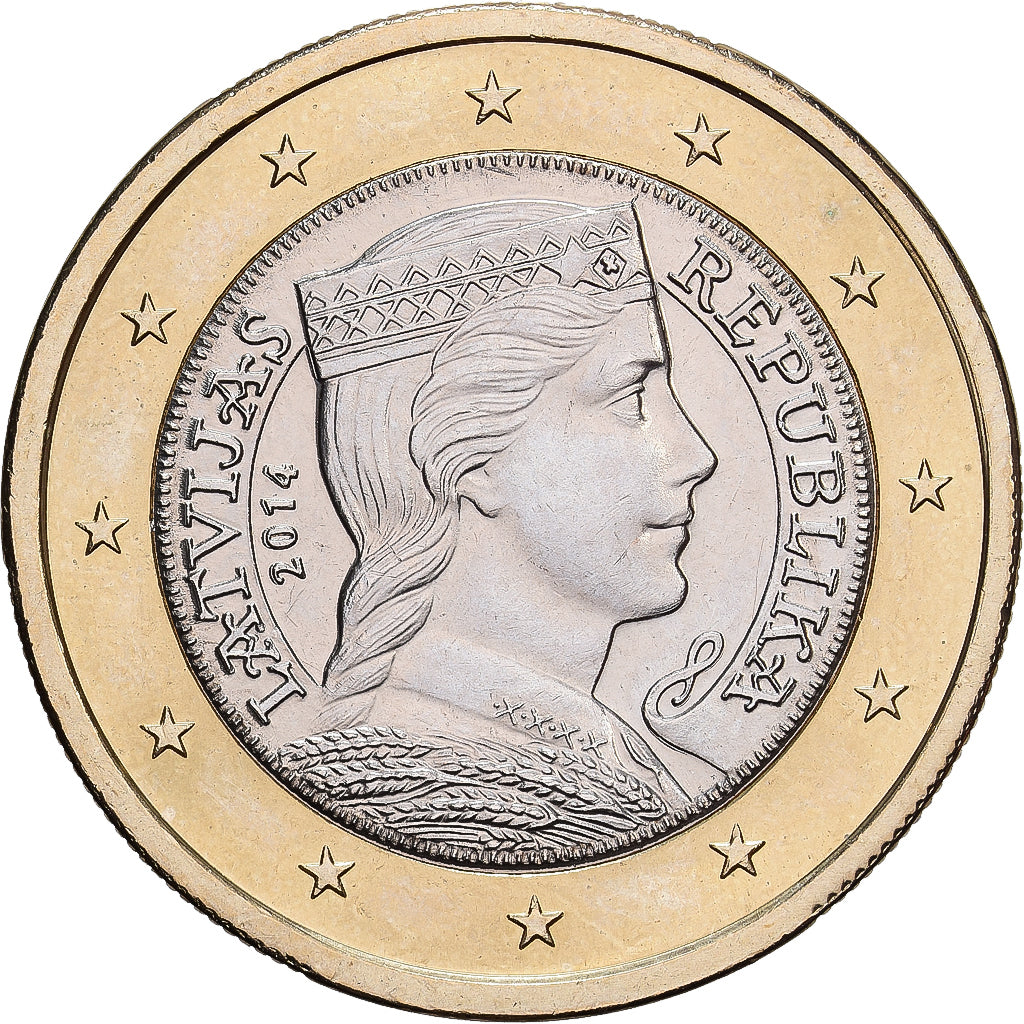 Łotwa, Euro, 2014, Stuttgart, Bimetaliczny, MS(60-62), KM:156