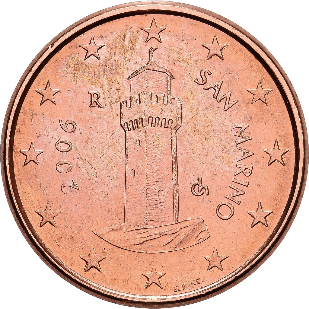 San Marino, Euro Cent, BU, 2006, Rome, Copper Plated Steel, MS62, KM:440