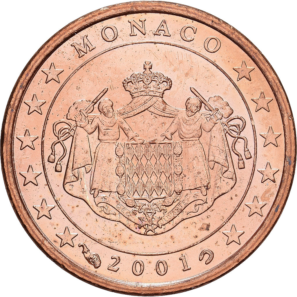 Monaco, Rainier III, Euro Cent, 2001, Paris, Copper Plated Steel, MS(60-62)