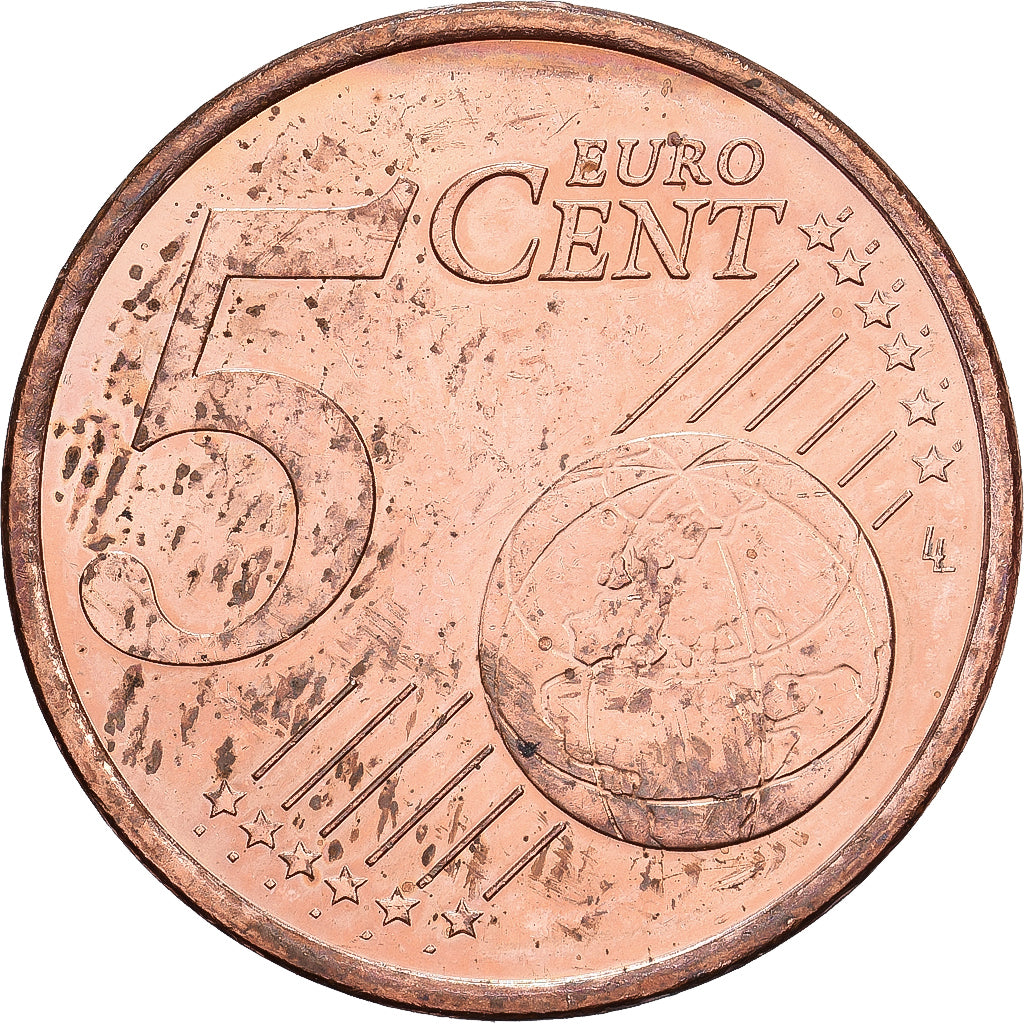 Monaco, Rainier III, 5 Euro Cent, 2001, Paris, Copper Plated Steel, AU(55-58)