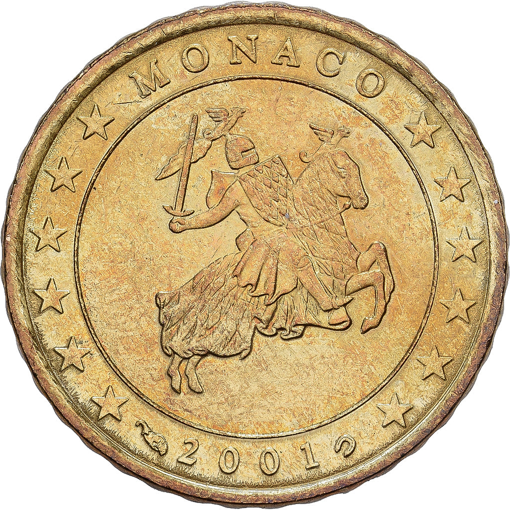 Monaco, Rainier III, 10 Euro Cent, 2001, Paris, Messing, VZ+, KM:170