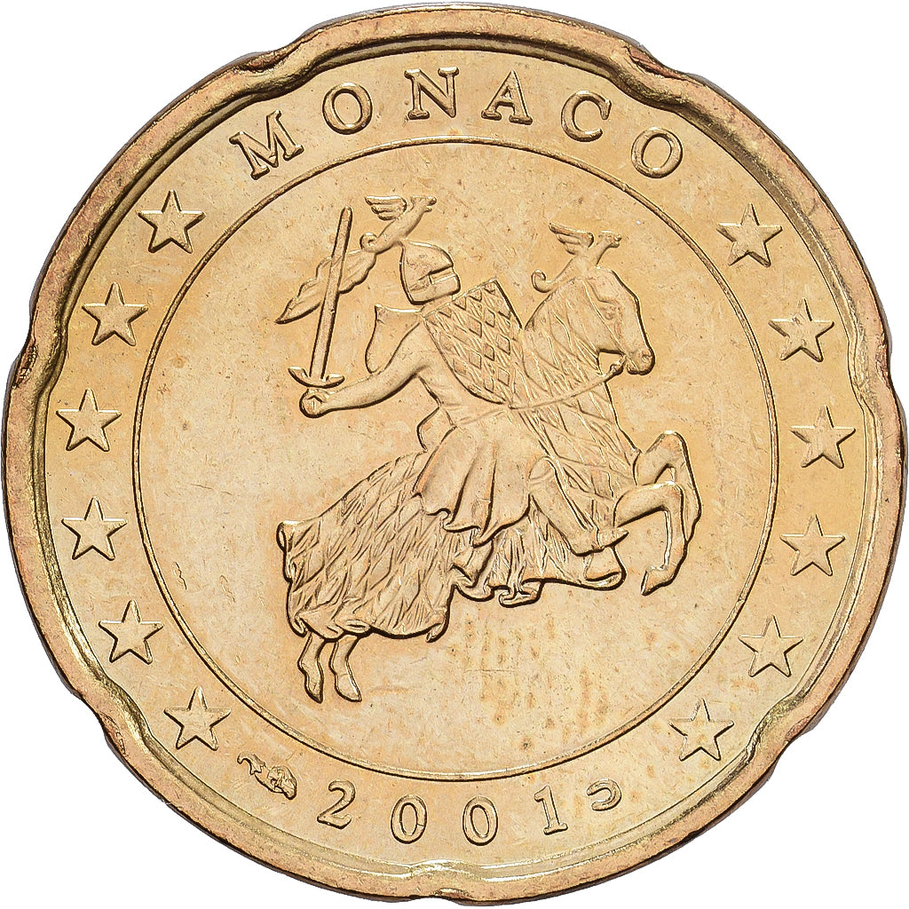 Monaco, Rainier III, 20 Euro Cent, 2001, Paris, Ottone, SPL, Gadoury:MC176