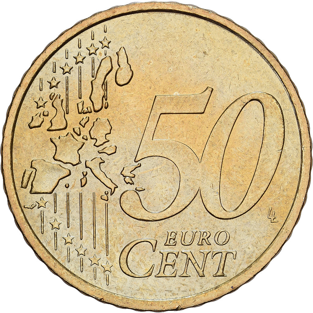 Monaco, Rainier III, 50 Euro Cent, 2001, Paris, Brass, MS(60-62), Gadoury:MC177