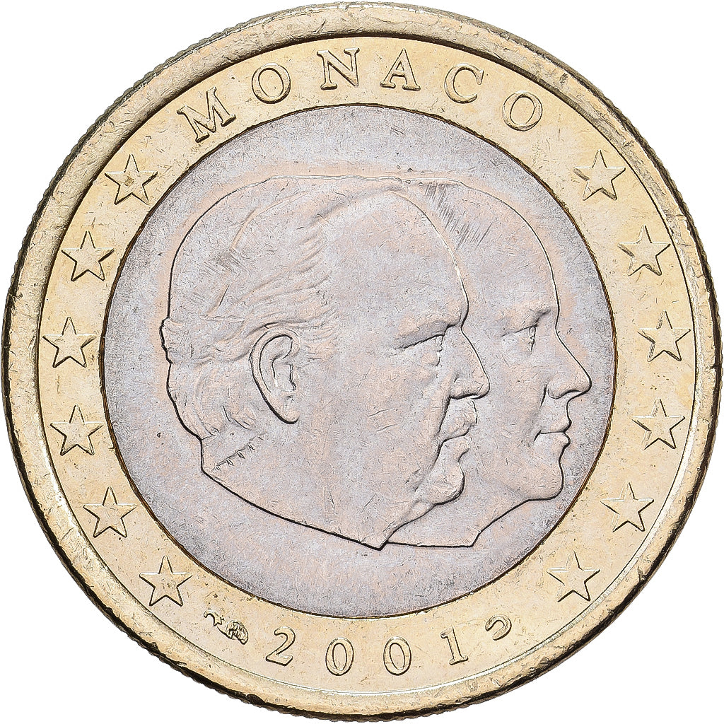 Monaco, Rainier III, Euro, 2001, Paris, Bi-Metallic, MS(60-62), Gadoury:MC178
