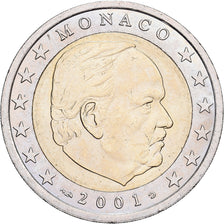 Monaco, Rainier III, 2 Euro, 2001, Paris, Bi-Metallic, MS(60-62), Gadoury:MC179