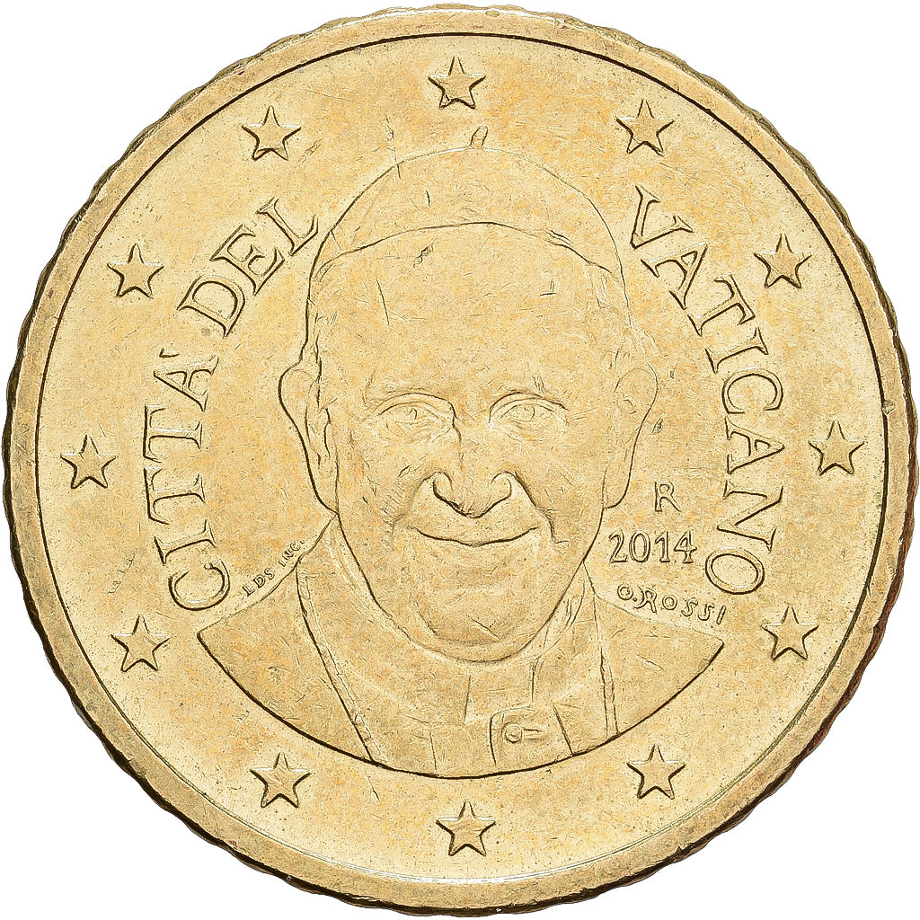 CIUDAD DEL VATICANO, 50 Euro Cent, Pape François, 2014, Rome, Latón, EBC