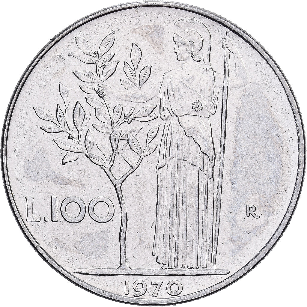 Italy, 100 Lire, 1970, Rome, Stainless Steel, MS(65-70), KM:96.1