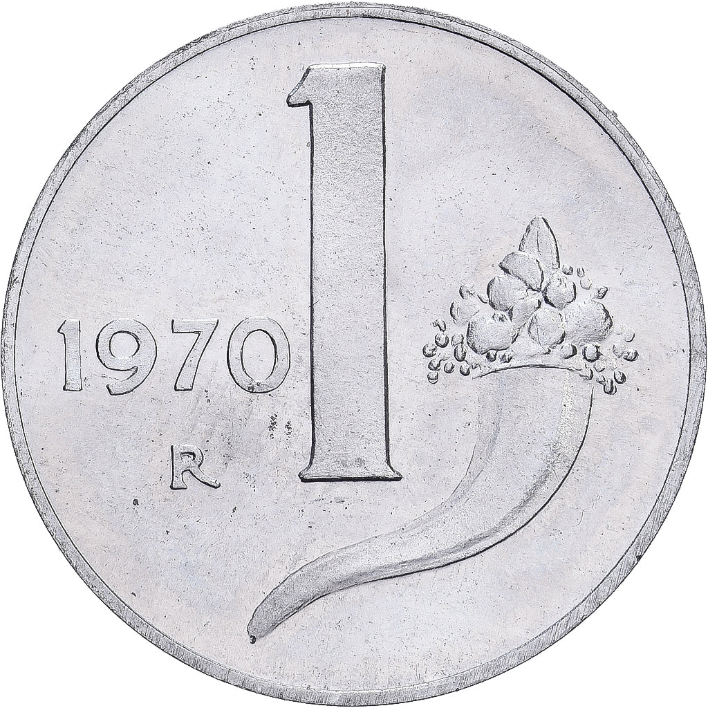 Italy, Lira, 1970, Rome, Aluminum, MS(65-70), KM:91