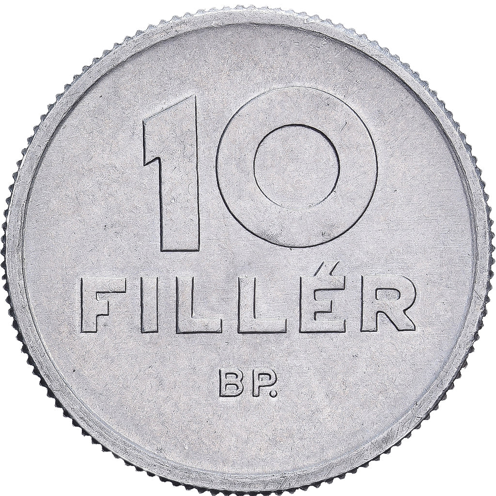 Hungría, 10 Filler, 1951, Budapest, Aluminio, EBC, KM:547