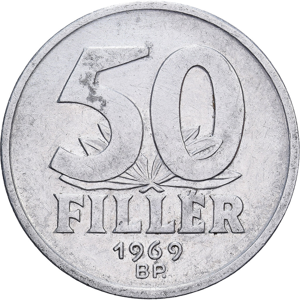 Hungary, 50 Fillér, 1969, Budapest, Aluminum, AU(55-58), KM:574