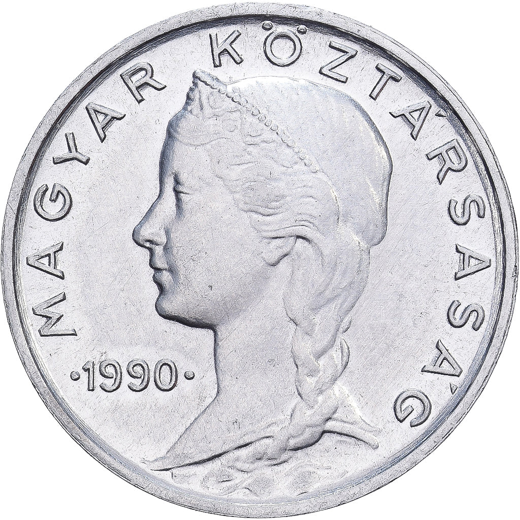 Hungary, 5 Filler, 1990, Budapest, Aluminum, AU(55-58), KM:674