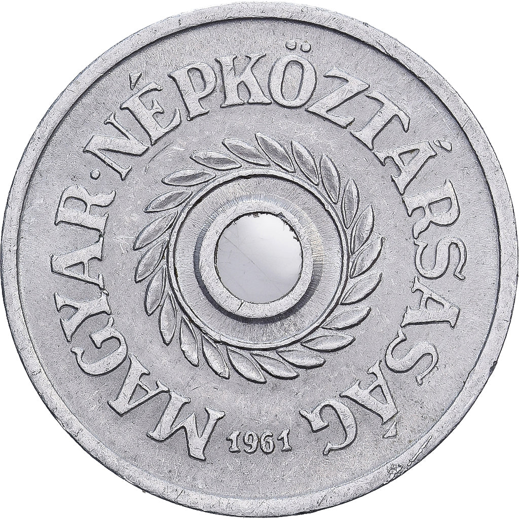 Hungary, 2 Filler, 1961, Budapest, Aluminum, AU(55-58), KM:546