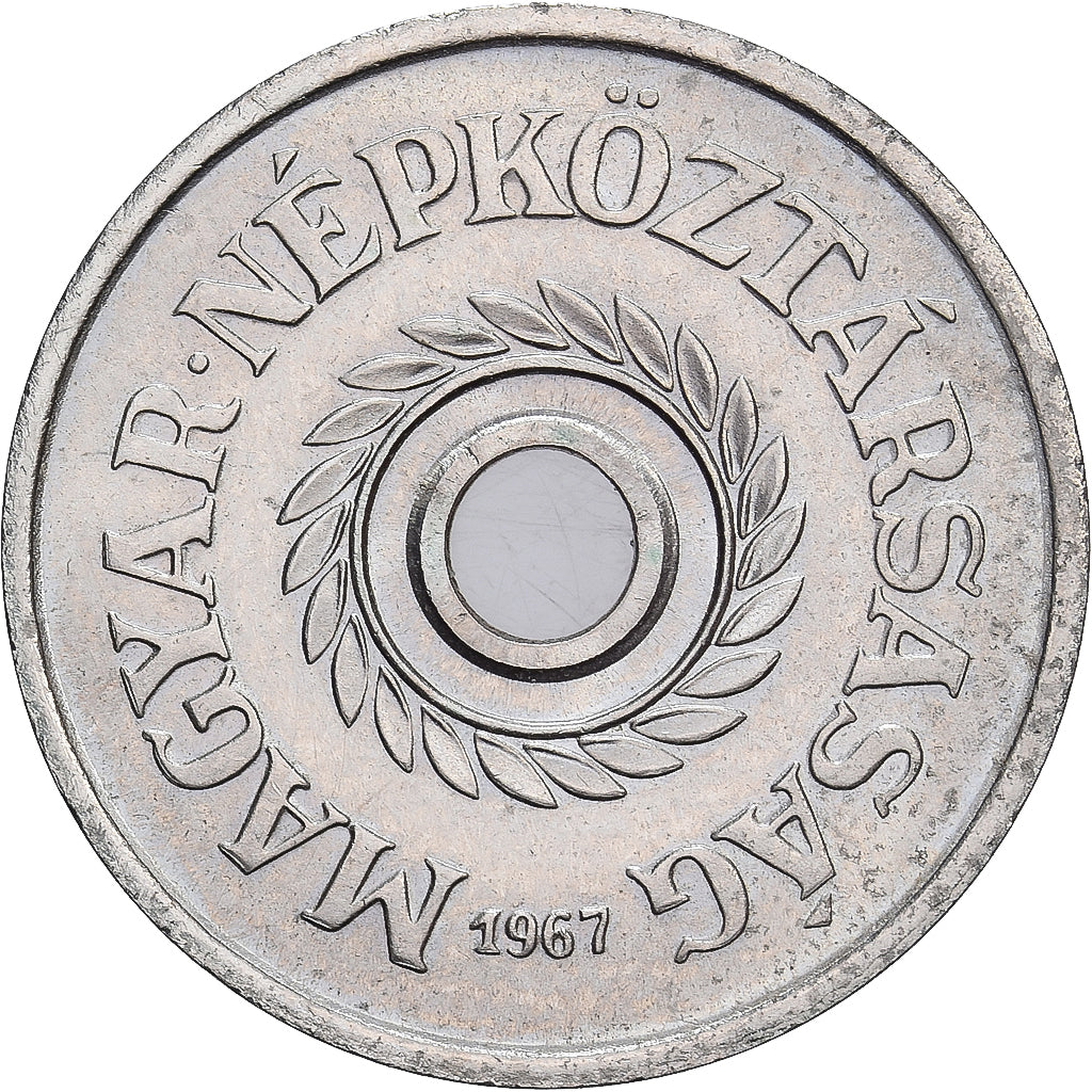 Hungary, 2 Filler, 1967, Budapest, Copper-nickel, AU(55-58), KM:546a