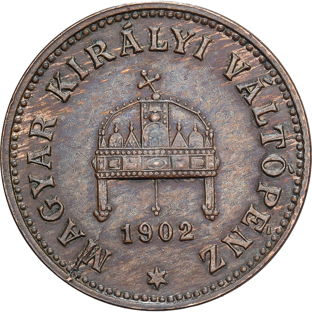 Hungría, Franz Joseph I, Filler, 1902, Kormoczbanya, Bronce, EBC, KM:480