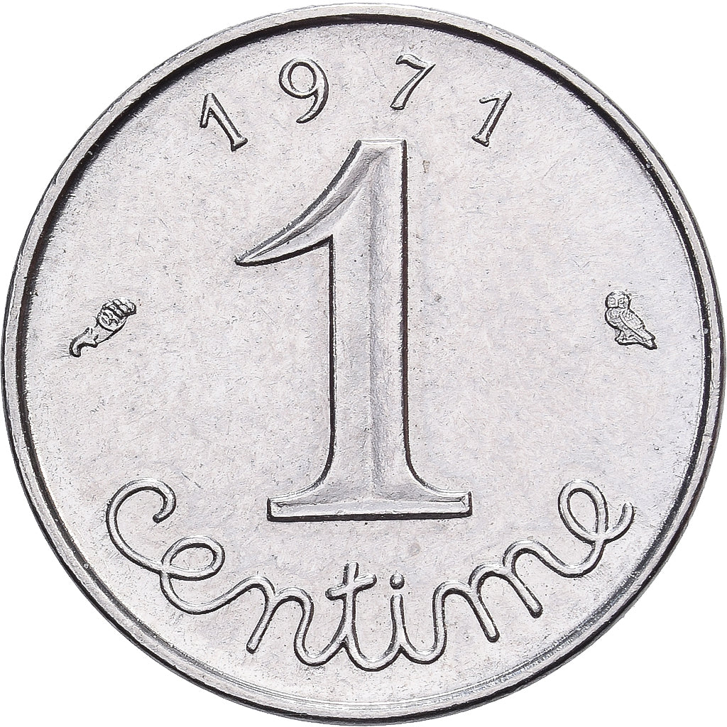 Frankreich, Centime, Épi, 1971, Paris, Stainless Steel, VZ, Gadoury:91, KM:928
