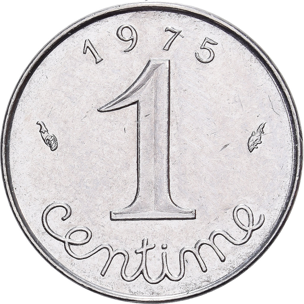 Frankreich, Centime, Épi, 1975, Paris, Stainless Steel, VZ, Gadoury:91, KM:928
