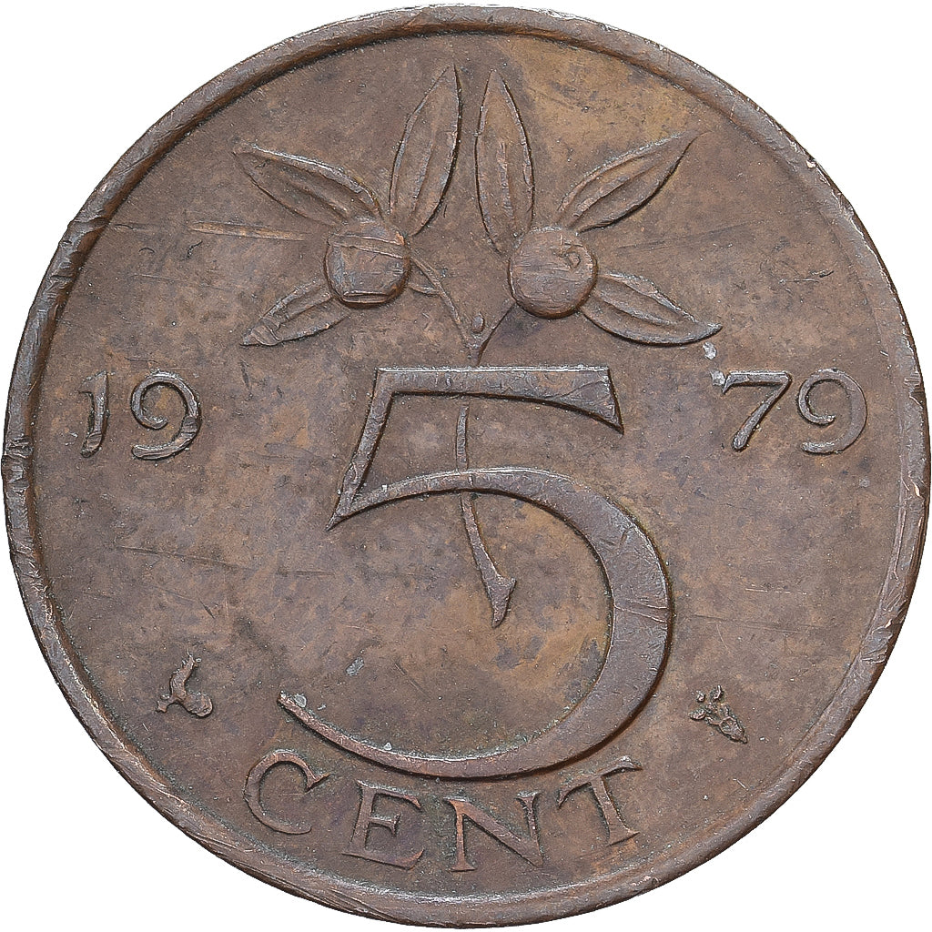 Netherlands, Juliana, 5 Cents, 1979, Bronze, EF(40-45), KM:181