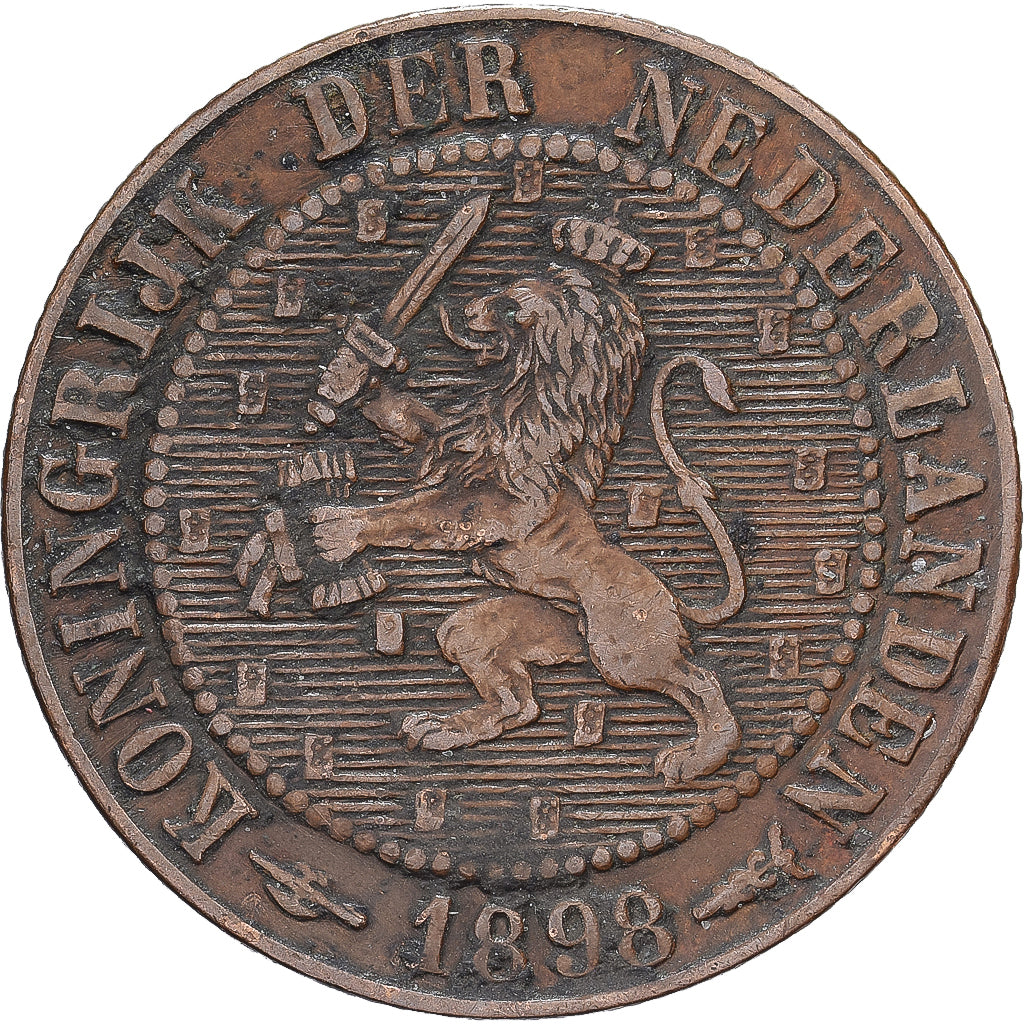 Holandia, Wilhelmina I, 2-1/2 Cent, 1898, Brązowy, VF(30-35), KM:108.2
