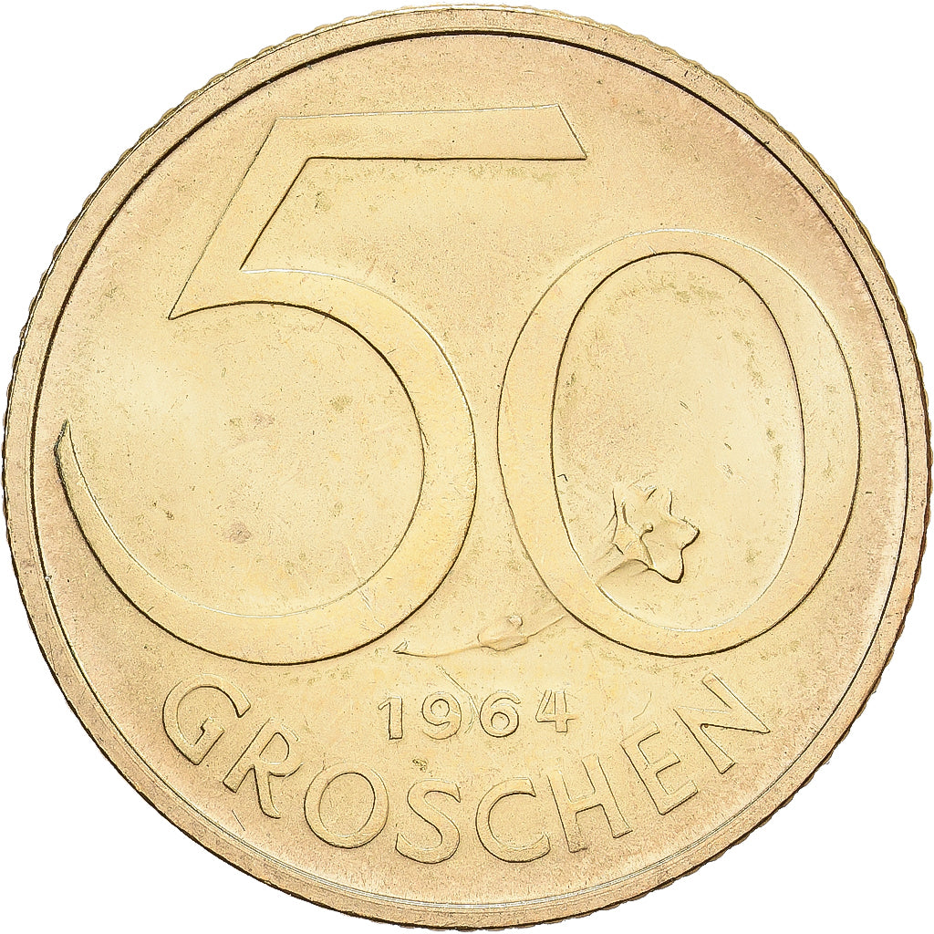 Austria, 50 Groschen, 1964, Alluminio-bronzo, BB+, KM:2885