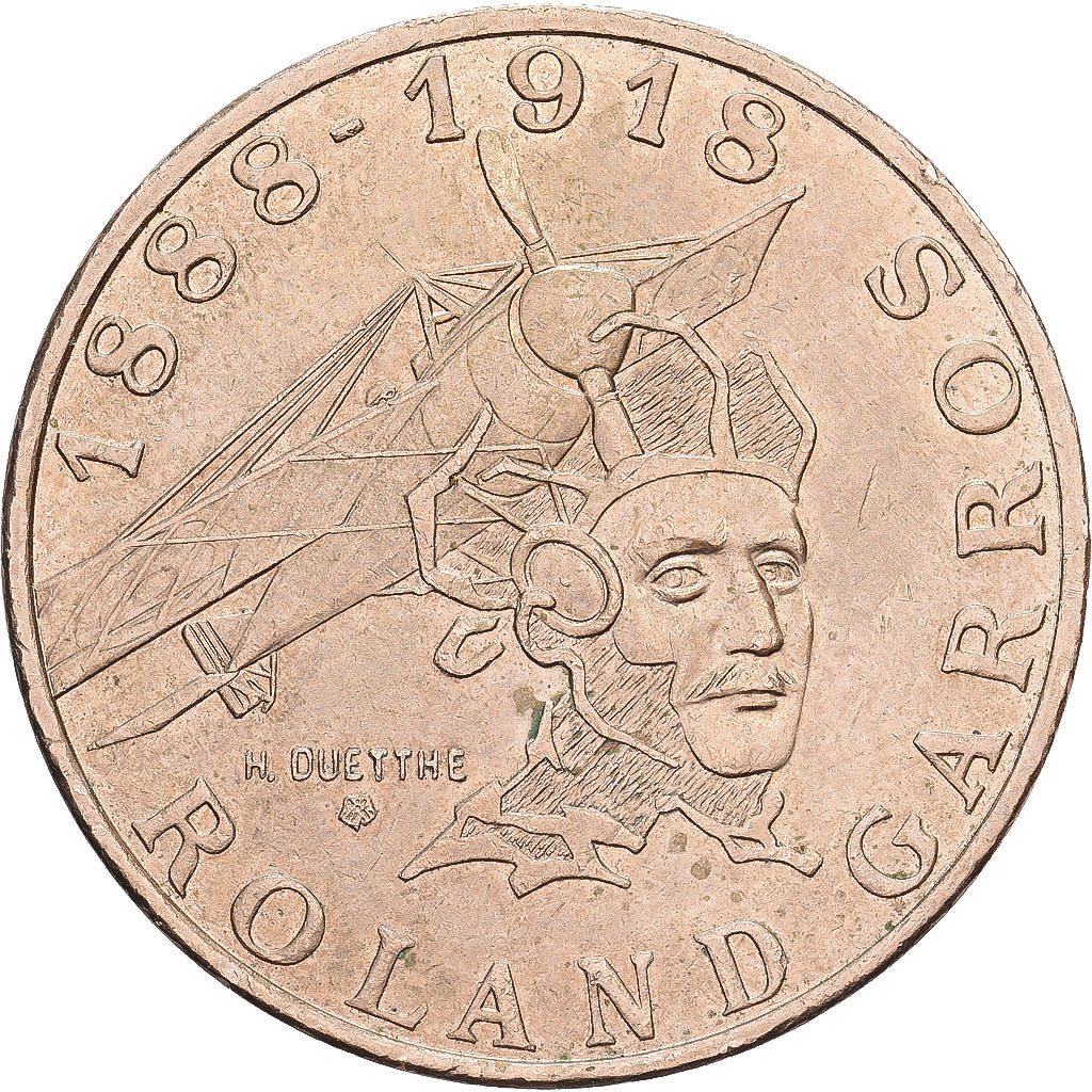 Frankrijk, 10 Francs, Roland Garros, 1988, Paris, Tranche A, Aluminum-Bronze
