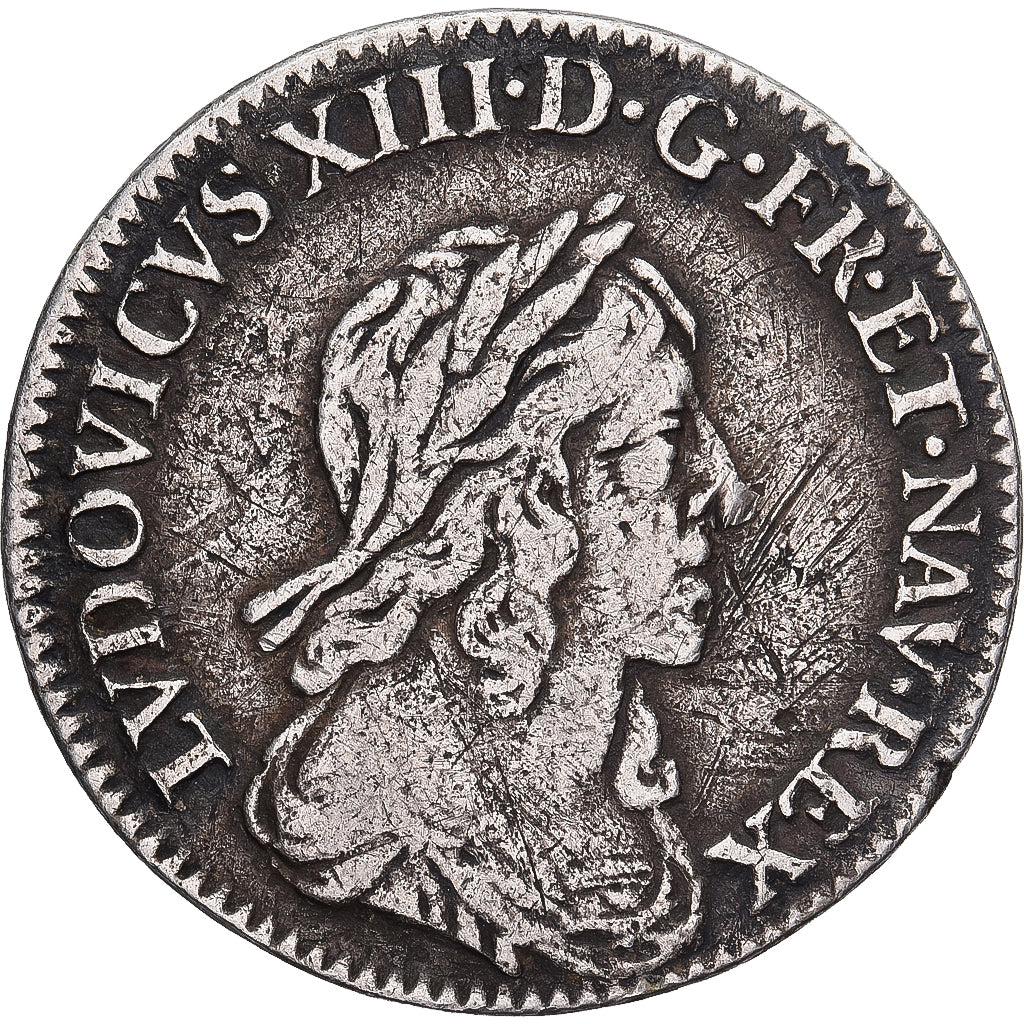 França, Louis XIII,10 Sols, 1/12 Écu, 2e poinçon de Warin, buste