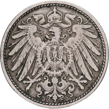German Empire, Wilhelm II, 10 Pfennig, 1907, Hamburg, Copper-nickel, EF(40-45)