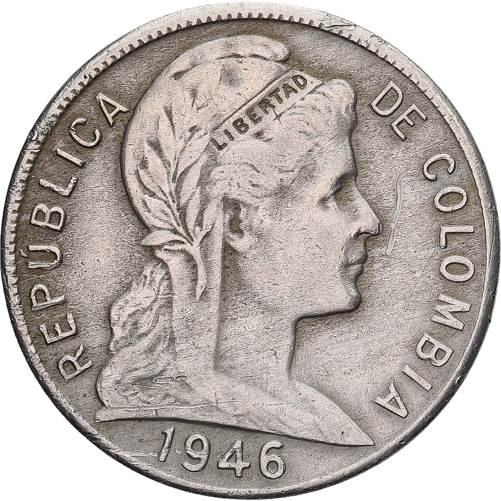 Colômbia, 5 Centavos, 1946, Cobre-níquel, EF(40-45), KM:199