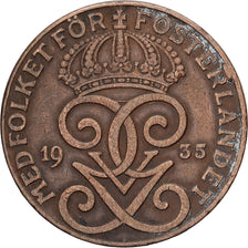 Sweden, Gustaf V, 2 Öre, 1935, Bronze, EF(40-45), KM:778
