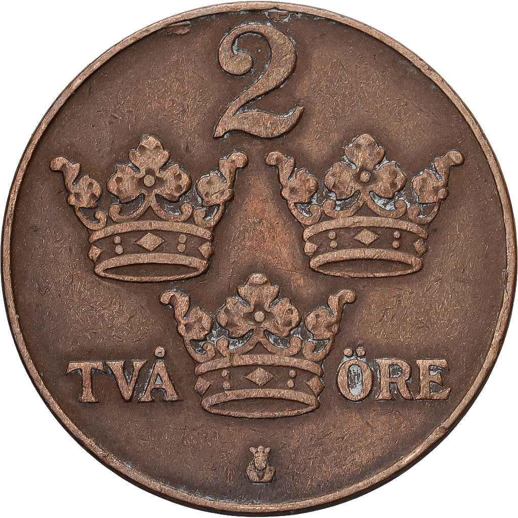 Sweden, Gustaf V, 2 Öre, 1935, Bronze, EF(40-45), KM:778