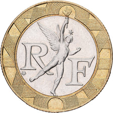 France, 10 Francs, Génie, 1988, Paris, Bi-Metallic, AU(50-53), Gadoury:827