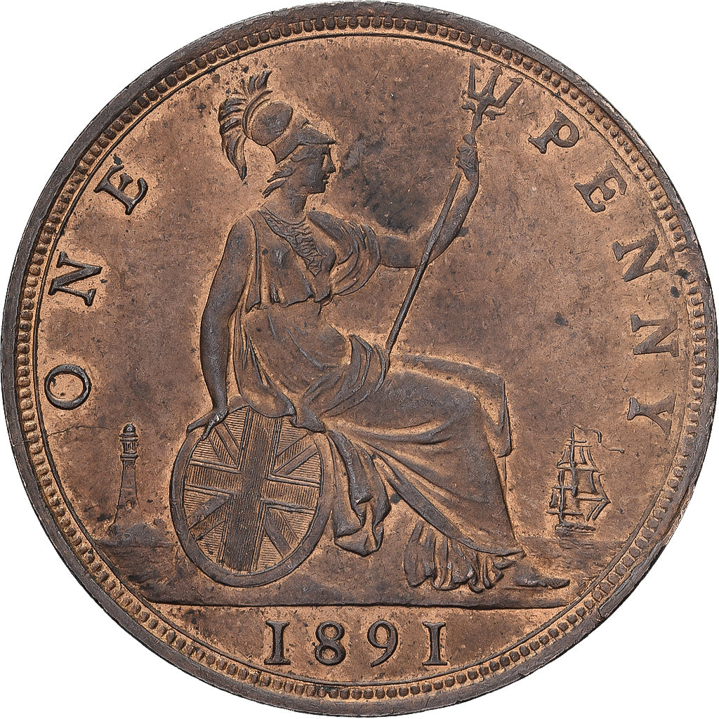 Great Britain, Victoria, Penny, 1891, Bronze, AU(50-53), KM:755