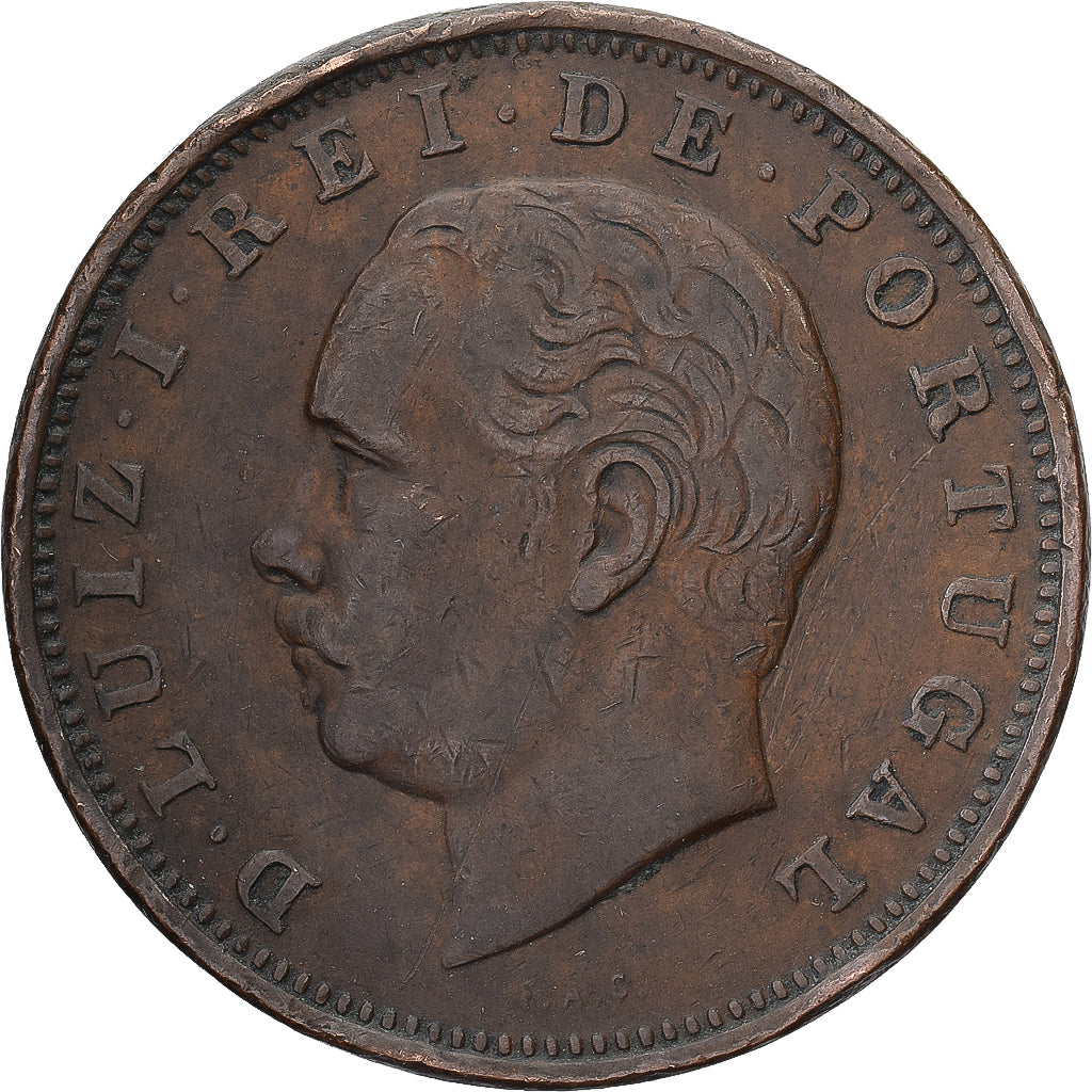Portugal, Luiz I, 20 Reis, 1883, Bronzen, ZF, KM:527