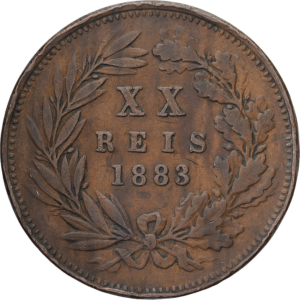 Portugal, Luiz I, 20 Reis, 1883, Bronzen, ZF, KM:527