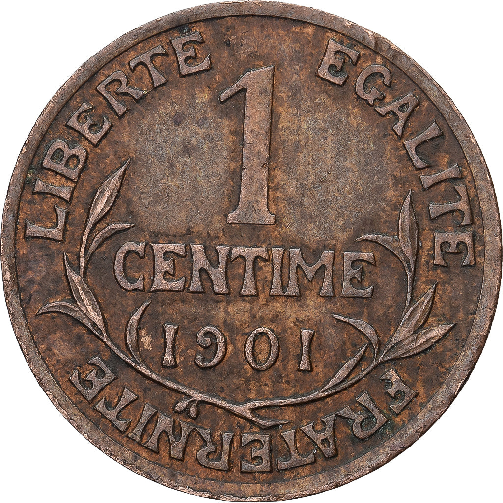 França, Centime, Dupuis, 1901, Paris, Bronze, EF(40-45), Gadoury:90, KM:840