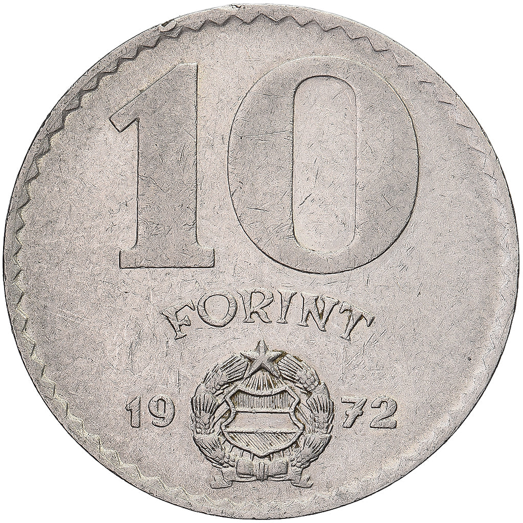 Hongrie, 10 Forint, 1972, Budapest, Nickel, TTB, KM:595